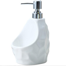 White Ceramic Soap Dispenser with Pump for Bathroom and Kitchen, Durable Easy Clean Refillable Design