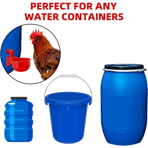 Automatic Chicken Waterer Kit, 8 Pack Poultry Water Cups 3/8 Inch Thread, Automatic Refill, Easy Install 1