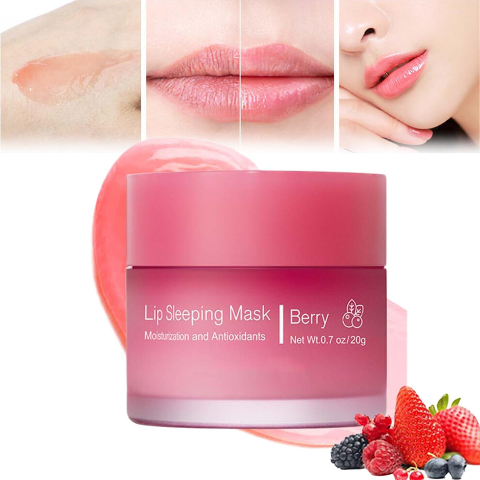 Lip Sleeping Mask Berry 0.7oz Hydrating Lip Balm for Dry Cracked Lips Deep Hydration Overnight