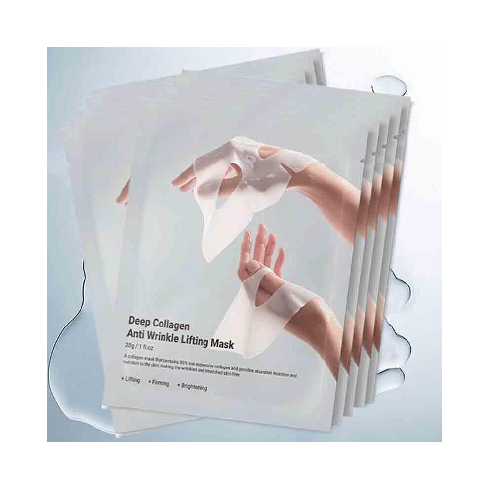Collagen Face Mask 10PCS Deep Hydration Anti Wrinkle Lifting Hydrogel Mask for Firming and Elasticity