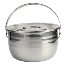 Stainless Steel Soup Pot Non Stick Camping Cooking Pot with Even Heating and Comfort Handle