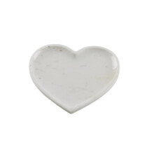Heart Shaped White Marble Vanity Tray 8‑Inch Elegant Organizer for Jewelry Cosmetics and Bathroom Dresser