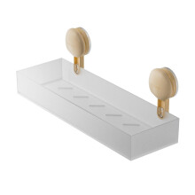 Shower Caddy Organizer Wall Mounted Bathroom Storage Rack with Suction Cups, Punch Floating Shelf for Toiletries