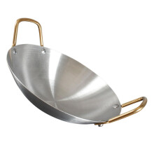 Nonstick Stainless Steel Wok Pan with Dual Handles for Kitchen and Outdoor Camping