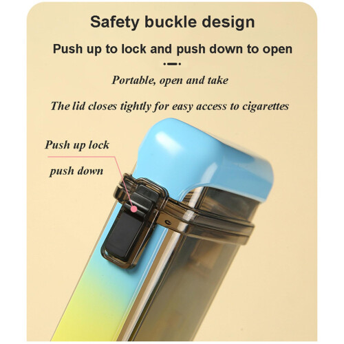 Transparent Cigarette Case with BuiltIn Refillable Lighter, Waterproof Holder for 20 Cigarettes, White 1