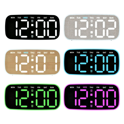 LED Digital Alarm Clock Electric Desk-2817 black shell pin 1