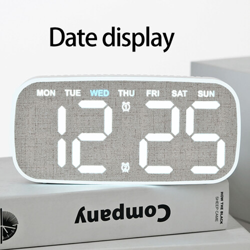 LED Digital Alarm Clock Electric Desk-2817 black shell pin 2