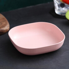 Assiettes à dessert carrées en polypropylène (PP) couleur blé, lot de 2, rose
