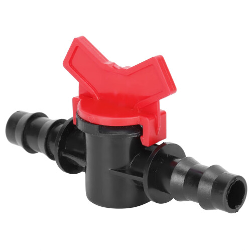 1/2 Inch Drip Irrigation Valve with Red Handle, Garden Irrigation Connector for Precise Flow Control 2