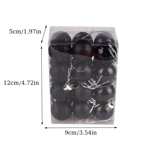 Staron black Christmas ornaments 30mm shatterproof 48 pcs 2
