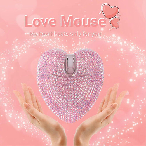 Wireless Bluetooth Mouse, Rechargeable Silent and Stylish Heart-Shaped Mouse for 1
