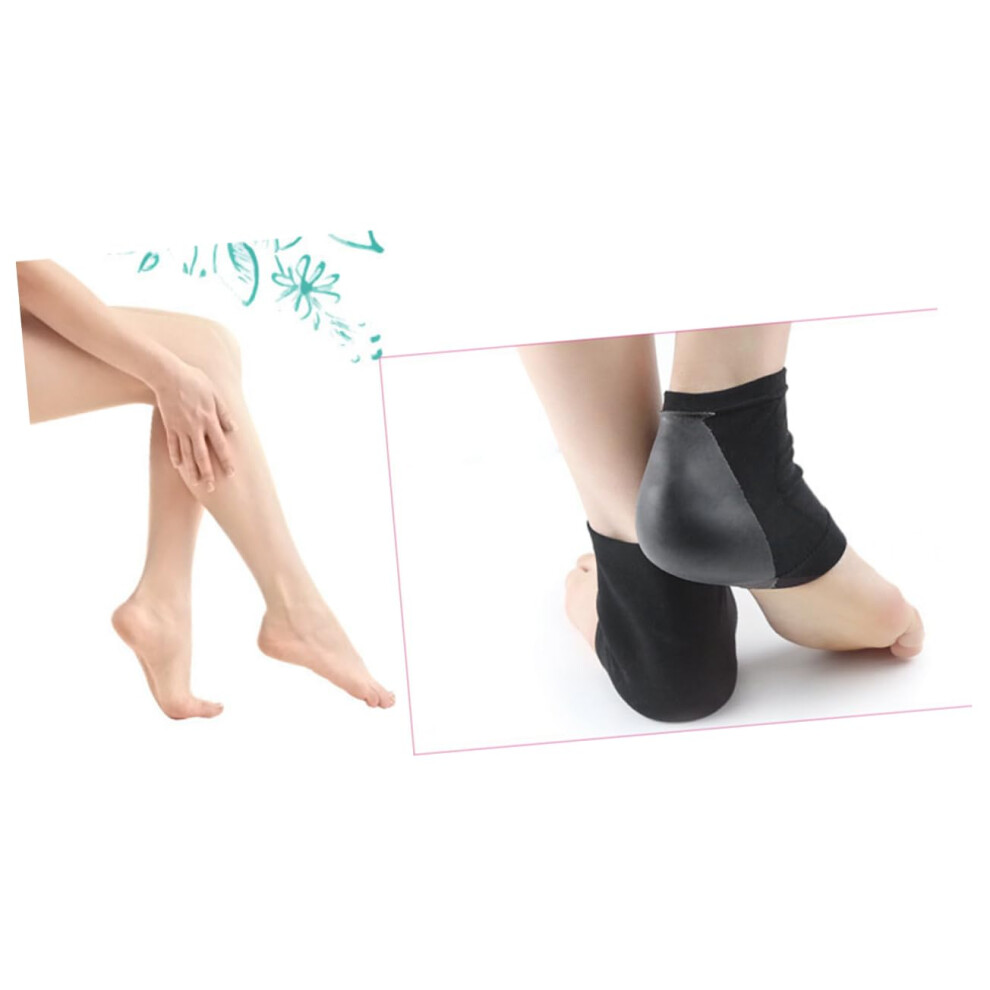 Black Moisturizing Gel Heel Socks For Cracked Heels With AntiâCrack Protection And Breathable Ankle Design