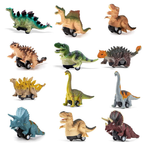 4 Dinosaur Pull-Back-biler i Jumbo påskeæg 2