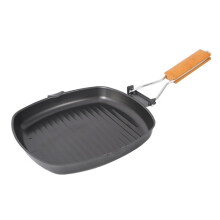 Cast Iron Frying Pan with Long Handle, Nonstick Camping Skillet for Outdoor BBQ and Even Heat Retention
