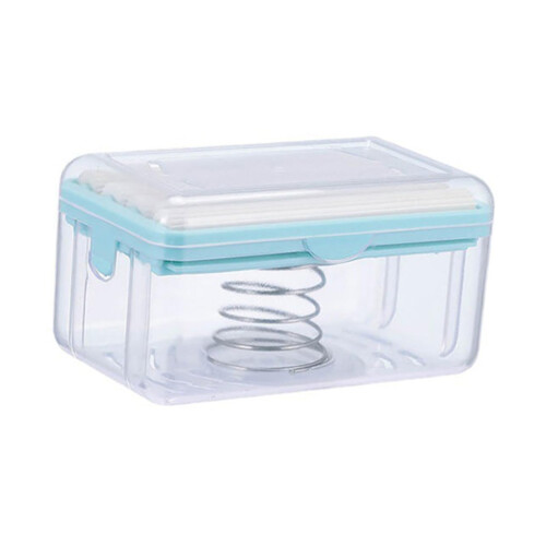 Blue Soap Dish for Bathroom and Travel, Compact Sturdy Soap Holder with Easy Clean Surface