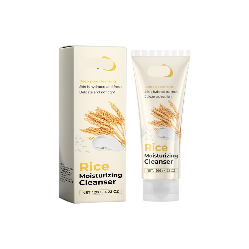 Rice Essence Facial Cleanser 3PCS Set, Deep Pore Cleansing Foaming Face Wash, Moisture Lock