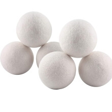Organic Wool Dryer Balls Set of 6, Natural Laundry Softener for Clothes with Faster Drying and Wrinkle Reduction