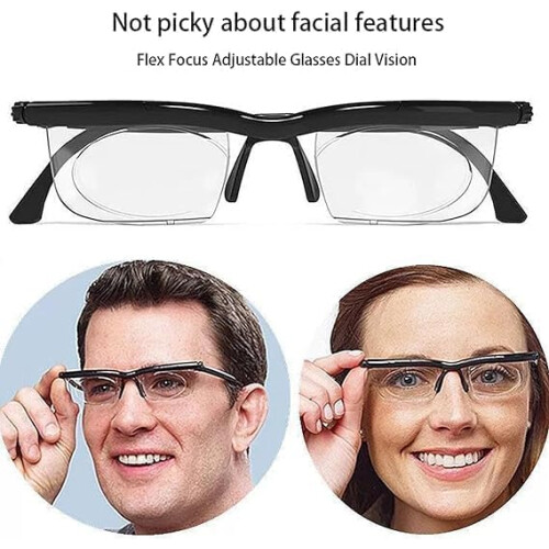 Adjustable Focus Reading Glasses with Dial Control for Near and Intermediate Vision, Lightweight Frame 2