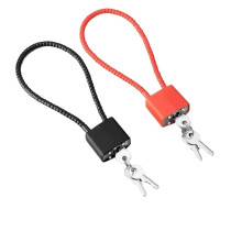 Cable Padlock 20cm Red Hardened Steel Core Keyed Trigger Lock for Guns and Outdoor Security