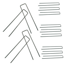 30Pcs Heavy Duty GreenCoated Metal Landscape Staples for Garden Anchoring and Turf Fixing