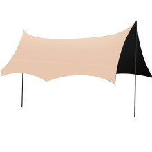 Waterproof Octagonal Camping Tarp with Black Coating, Durable Sun Shade Canopy for Outdoor Beach Hiking 4.6x5.6m
