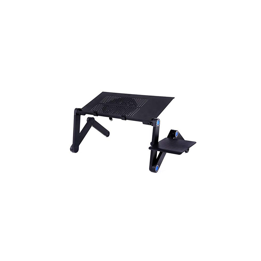 Adjustable Aluminum Laptop Stand With Large Cooling Fan And Mouse Pad For Bed Or Desk Use 9330225694694