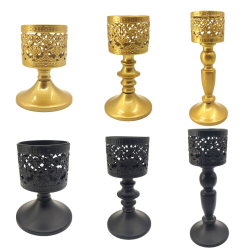Multipurpose Wrought Iron Decorative Tealight Candle-gold S 1
