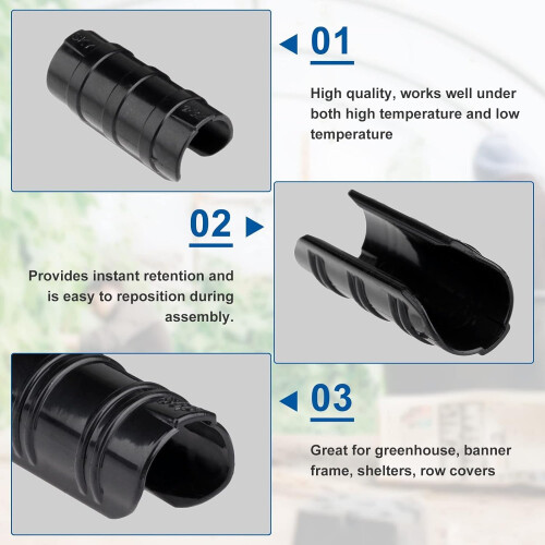 Κλιπ ABS για κατασκευές κήπου, κλιπ σωλήνων PVC, σφιγκτήρες θερμοκηπίου με 1