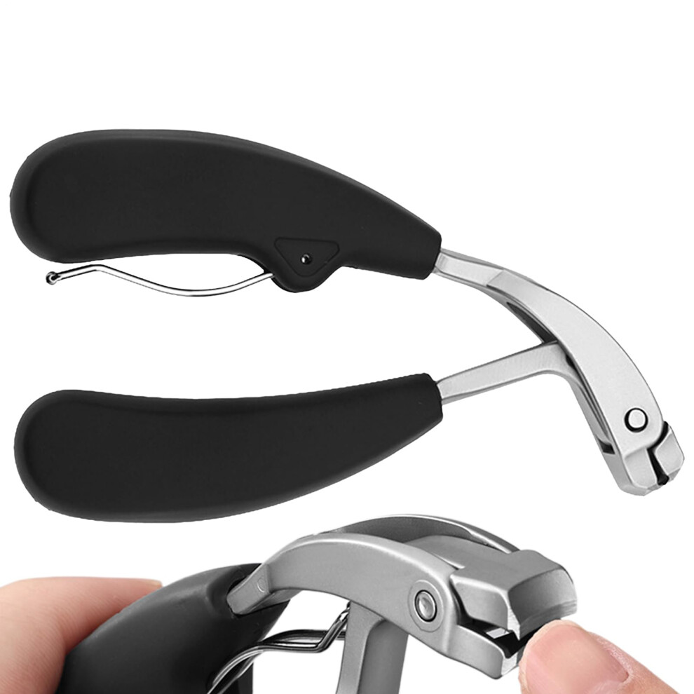 Toenail Clippers for Men, Wide Opening Stainless Steel Nail Cutter with AntiSplash Ergonomic Grip