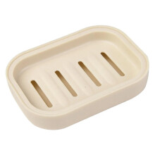 Soap Box with Lid for Bathroom Shower, Double Drain Soap Holder, Fast Drainage Plastic Design, Khaki