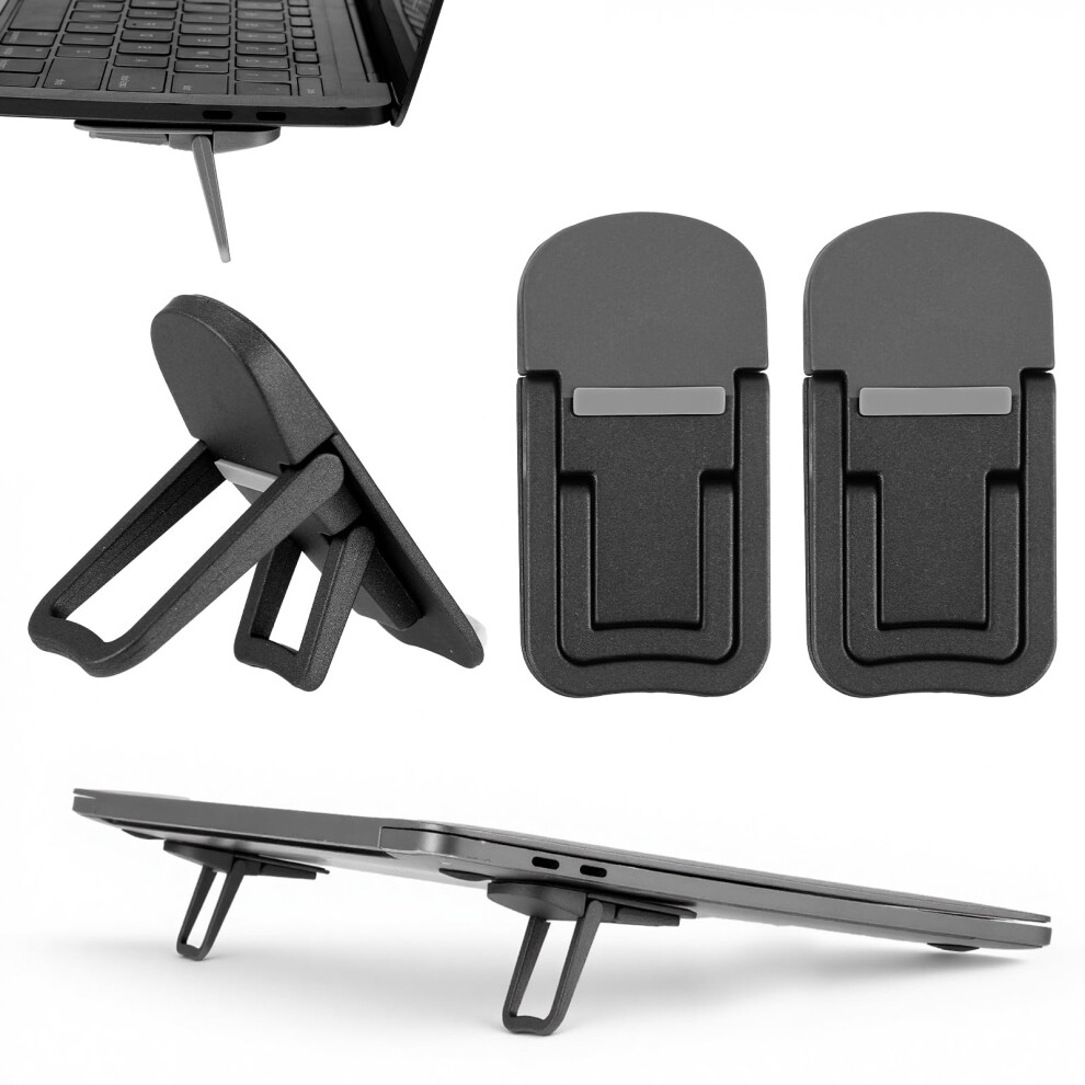 2 Pcs Keyboard Feet Replacement, Adjustable Dual Tilt Stand 25Mm 40Mm, Selfadhesive Foldable Riser For Universal Keyboards, Black 9330225695226