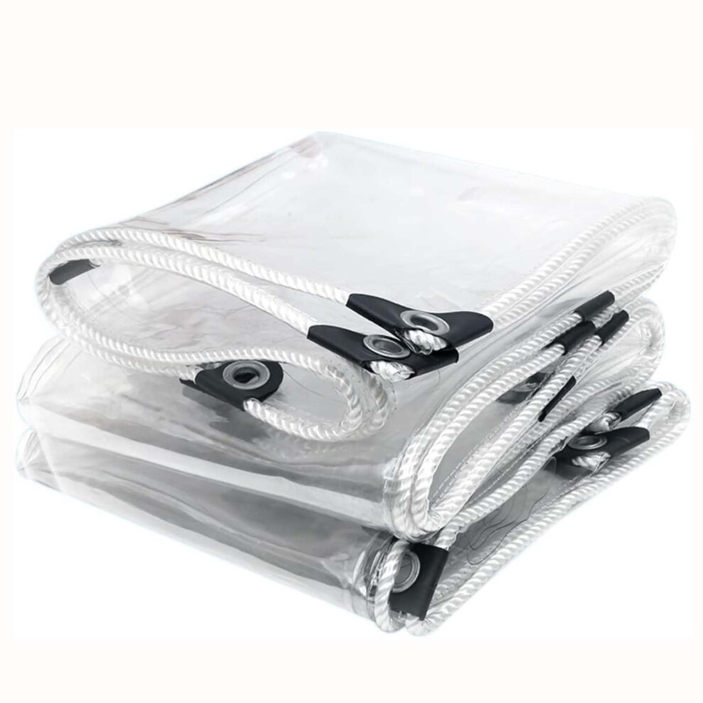 Clear Waterproof Tarp 16.4 X 16.4 Ft Heavy Duty Pvc Tarpaulin With Rustproof Grommets For Greenhouse And Patio 9351714930529