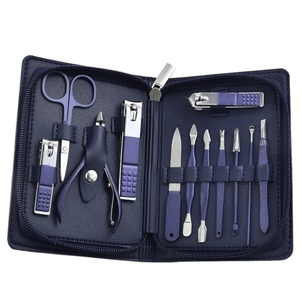 Nail Clipper Set with Precision Stainless Blades, Ergonomic Nonslip Grip, 12âPiece Manicure Grooming Kit