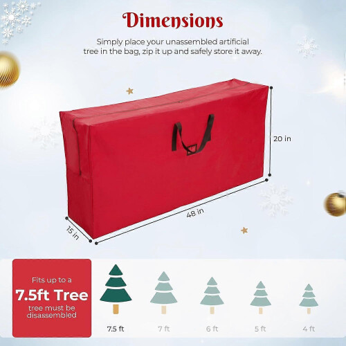 Christmas Tree Storage Bag - Fits 7.5 Foot Artificial Xmas Holiday Tree, Durable 1