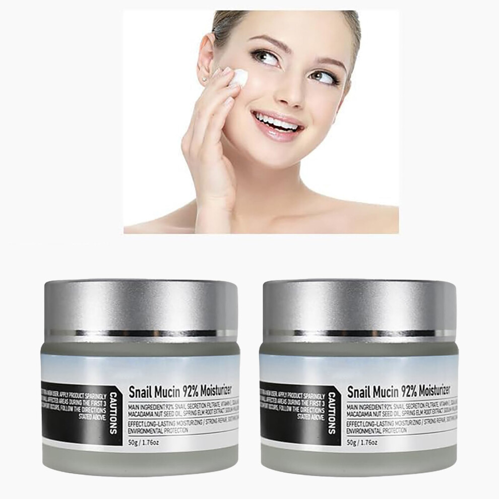Cream Snail Mucin Moisturizer 92% Hydrating Face Set 2Pc 50G Each Deep Hydration For Dry Sensitive Skin