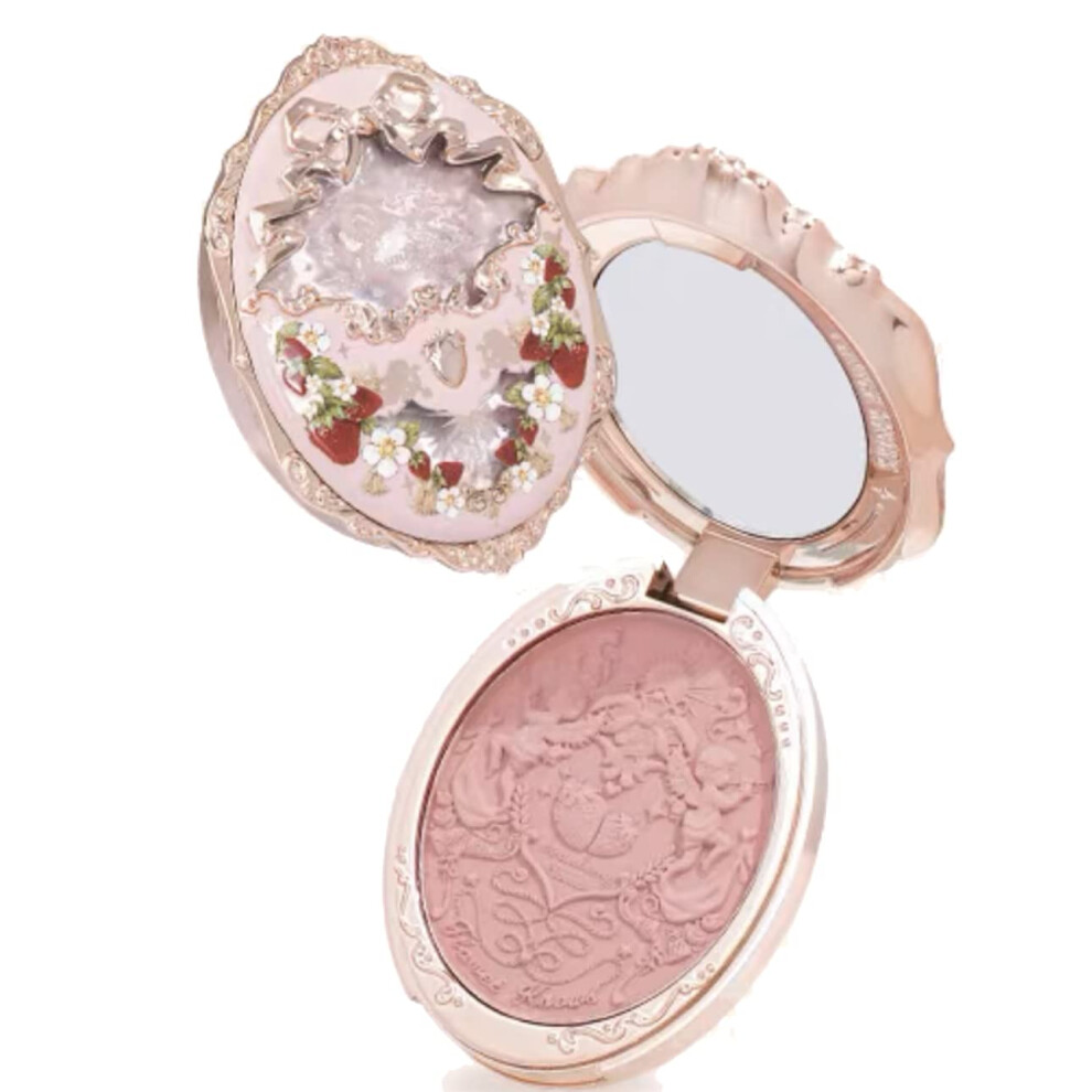 Matte Powder Blush C03 Strawberry Series, Natural Lightweight Pressed Blusher Compact for Smooth Cheek Color
