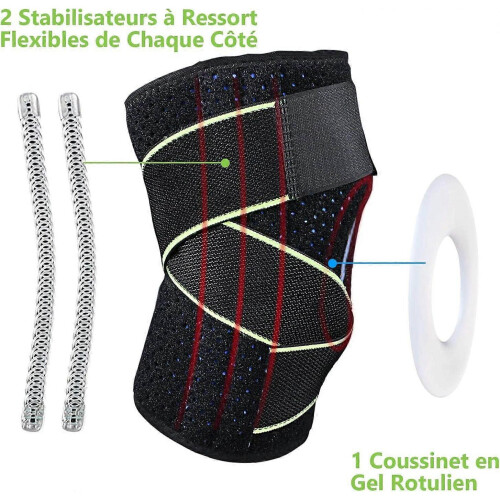 Patellar and Ligament Knee Brace, Knee Support Brace with Open Patella Stabilizer Ring - A 1