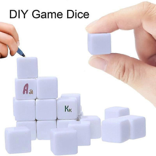 50Pcs 16mm/18mm Blanks Dice White Cubes Blanks Dice Set Classroom Board Game 1