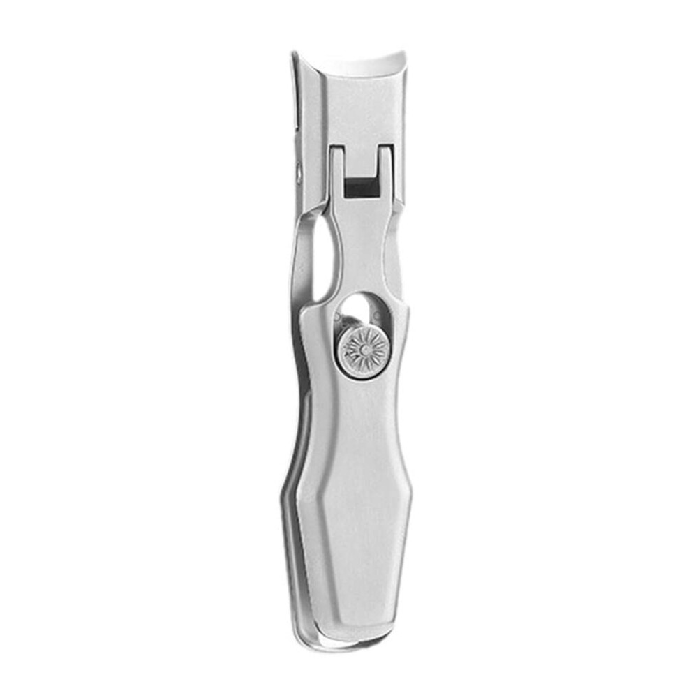 Anti Splash Nail Clipper with Catcher, Wide Jaw for Thick Nails, Compact Travel Fingernail Cutter (E)