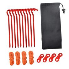Lightweight Aluminium Tent Stakes with Wind Ropes and Buckles for Secure Camping and Outdoor Canopy