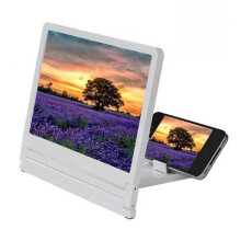 8.2 Inch 3D Phone Screen Magnifier with HD Display, Foldable Stand for Movies and Games – White