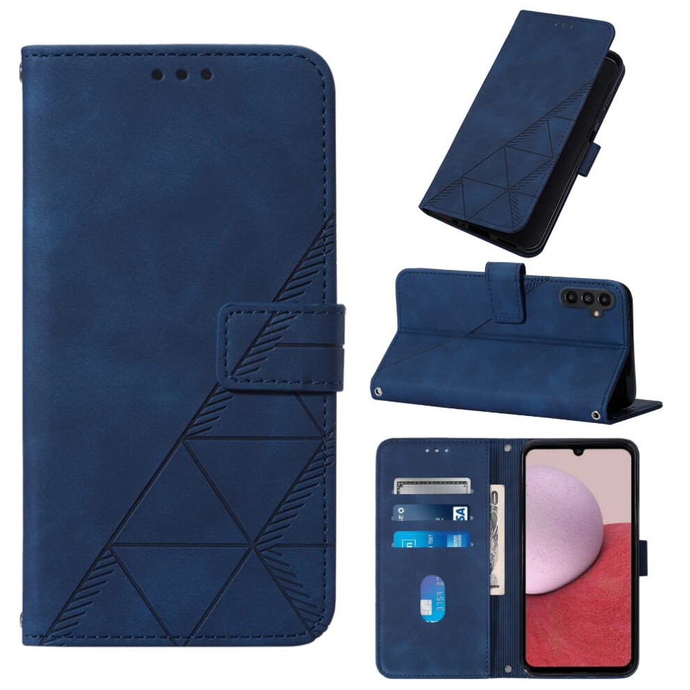 Leather Wallet Case Shockproof Flip Cover With Card Holder And Kickstand For Samsung Galaxy A25 5G Blue 9310869703891