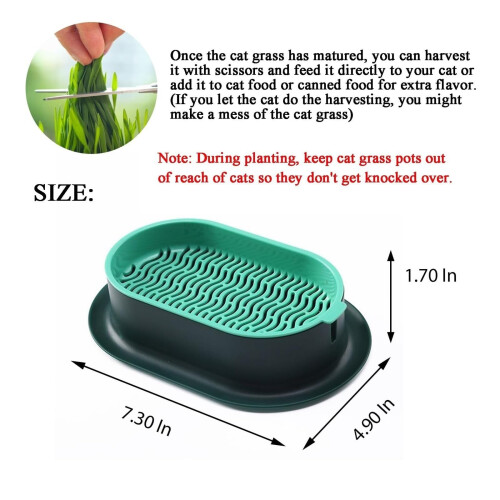 Cat Grass Planter 3Pack Indoor Soilless Hydroponic Growing Kit with Double Layer Reusable Design 2