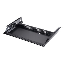 Under Desk Keyboard Tray with Ergonomic Height Adjustment, ClampOn Sliding Drawer for Home Office Black