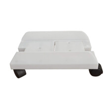 Adjustable Width PC Tower Stand with 360 Rolling Casters and Dual Brake Wheels, White Dustproof Base