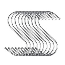 Heavy Duty Stainless Steel S Hooks 10 Pack, S Shape Hanging Hooks for Kitchen Bathroom Clothes Towels