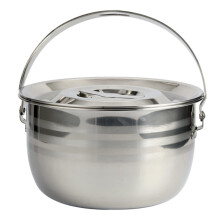 Stainless Steel Camping Cookware Large Capacity Stew Pot with Heat Resistant Handles for Outdoor Cooking