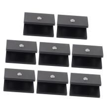 8Pcs Heavy Duty Black Glass Shelf Brackets Adjustable Clamp Holders for Wall Shelving Home Office Use