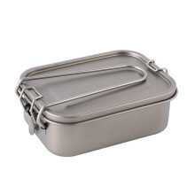 1200ml Pure Titanium Lunch Box with Leakproof Silicone Seal, Large Capacity Bento for Camping