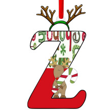 Pendentif de sapin de Noël avec 26 lettres
